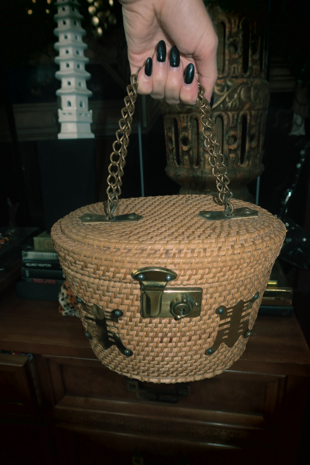 Vintage 1960s Silvercraft Wicker Basket Bag