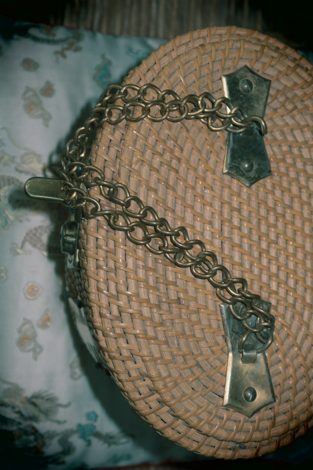 Vintage 1960s Silvercraft Wicker Basket Bag