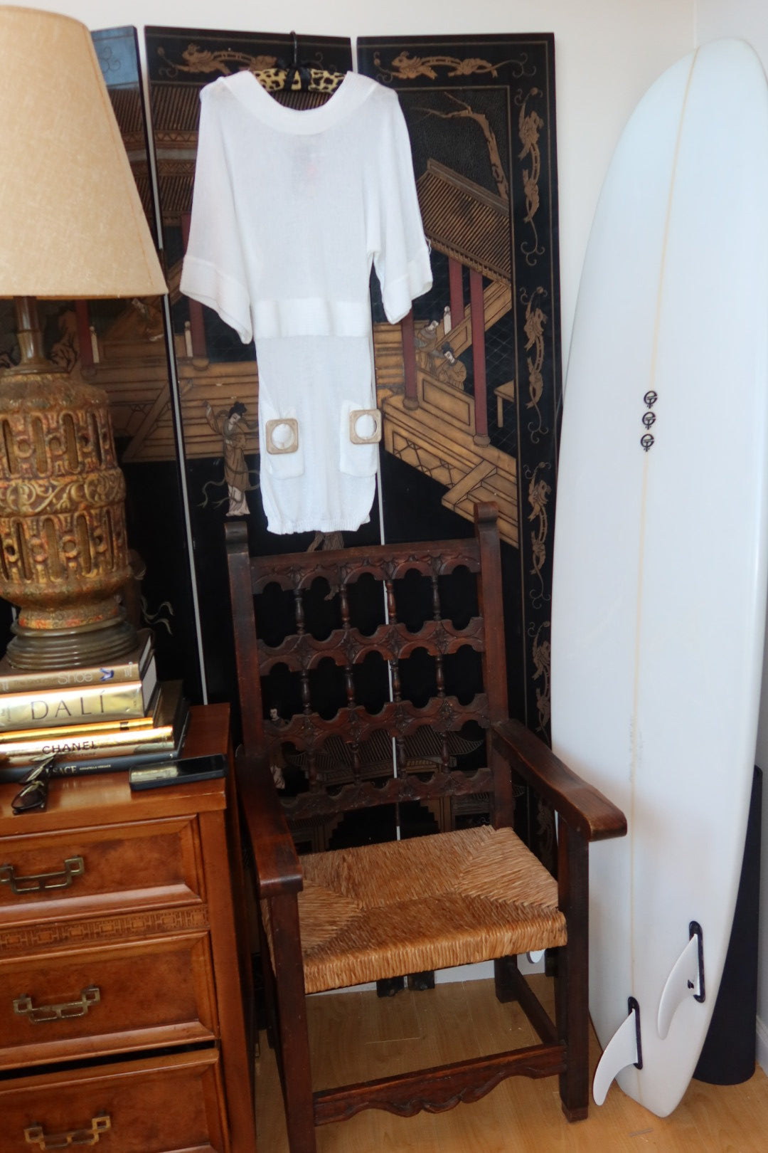 French Sheer White Knit Vintage Coverup Dress, OGO Geral Paris