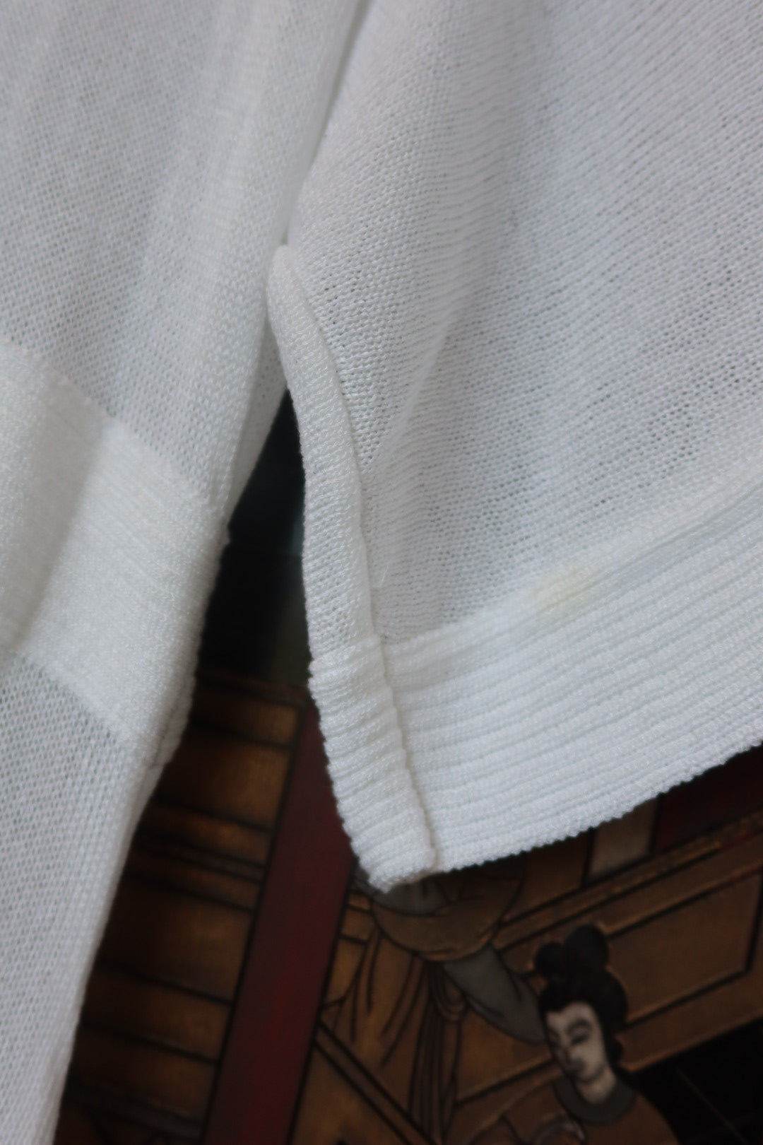 French Sheer White Knit Vintage Coverup Dress, OGO Geral Paris