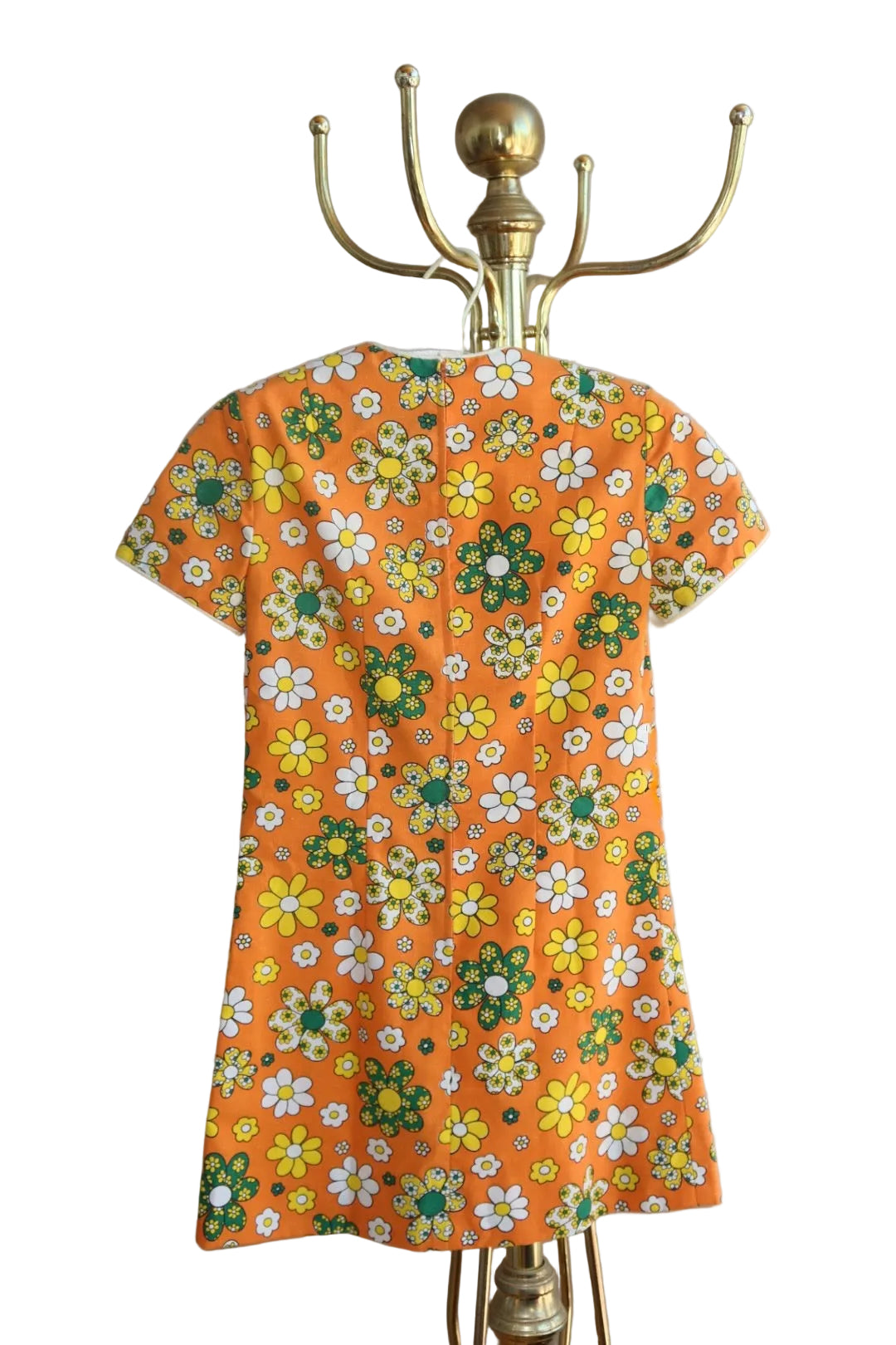 Vintage 1960s Mod Floral Shift Dress- Daisy Print Mini