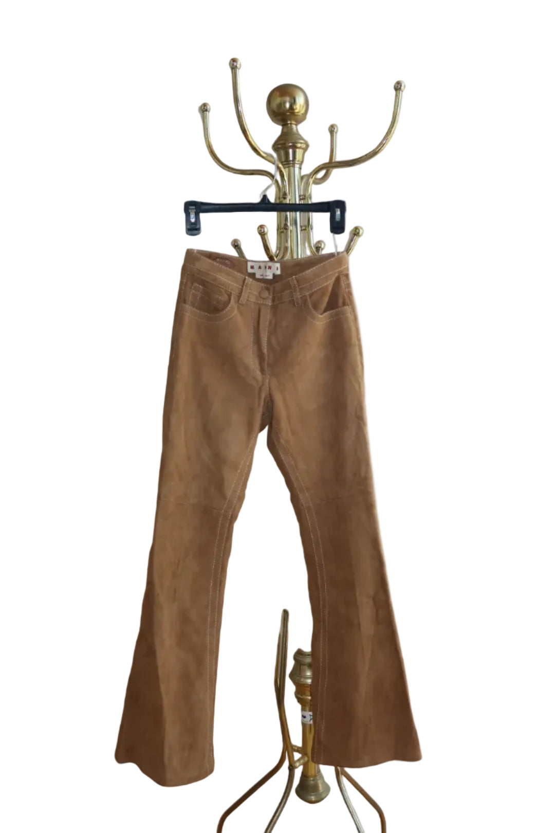 Marni Camel Suede Flare Trousers IT 36 Made in Italy