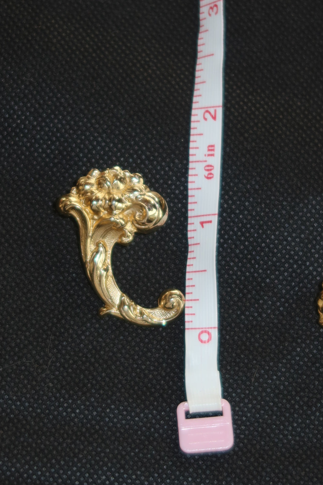 Vintage Rococo Revival Gold Tone Floral Scroll Earrings
