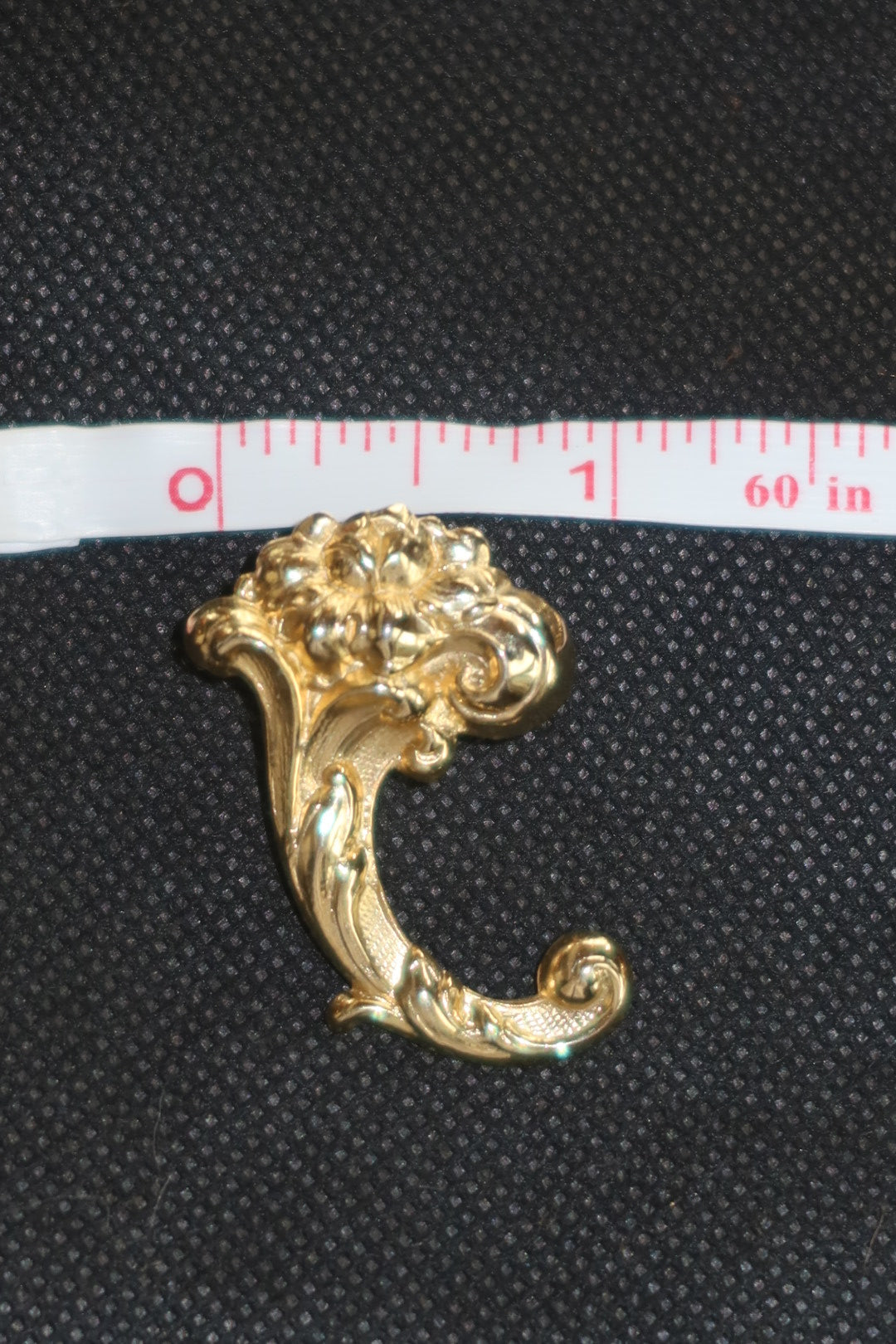 Vintage Rococo Revival Gold Tone Floral Scroll Earrings
