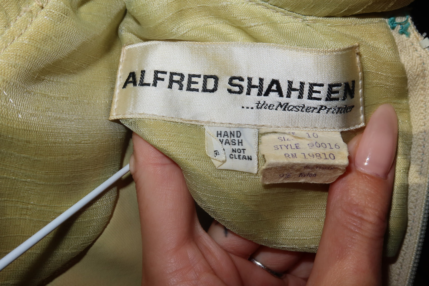 Alfred Shaheen Vintage Caftan Maxi Dress 1970s Floral Mandarin Collar