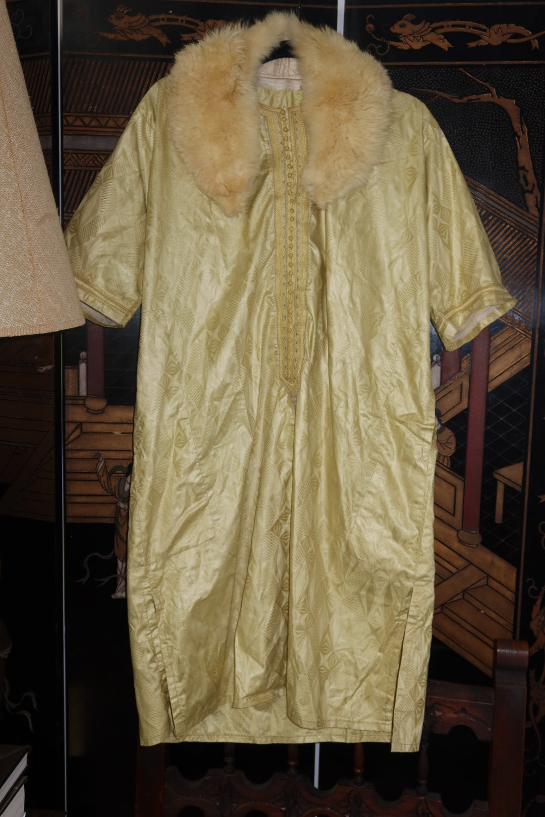 Vintage Kaftan Gold With Separate Fur Collar