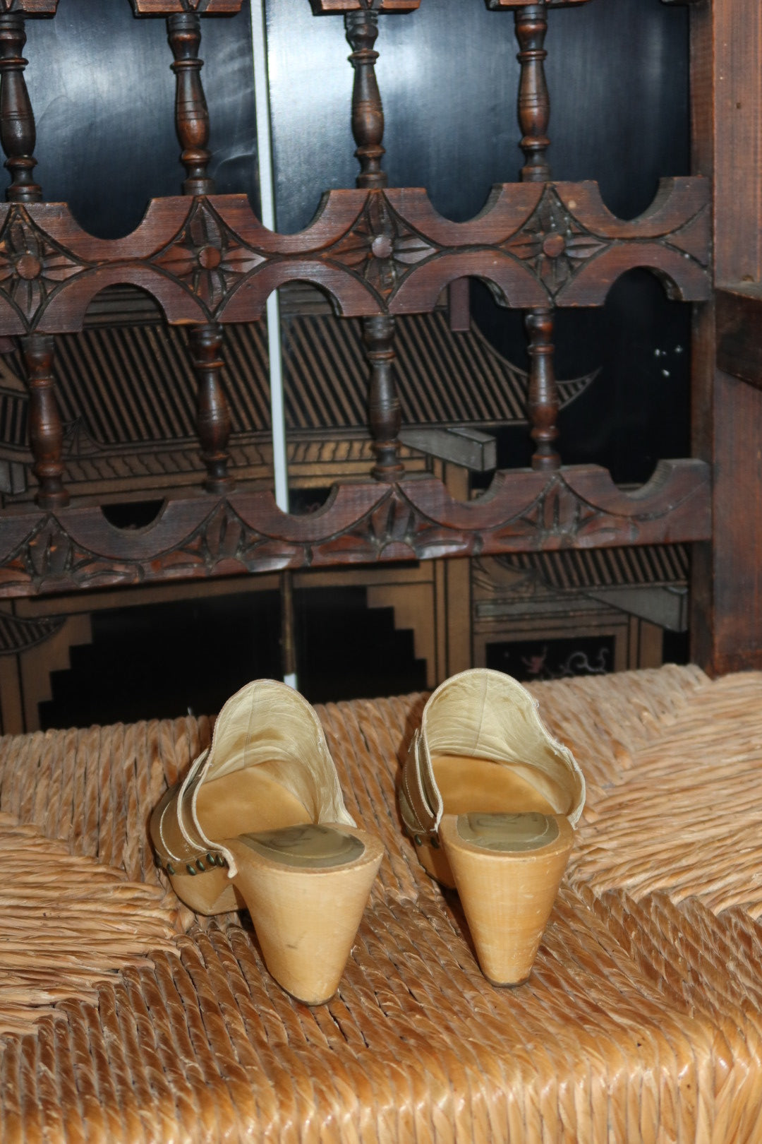 Rangoni of Florence Gold Leather Clogs