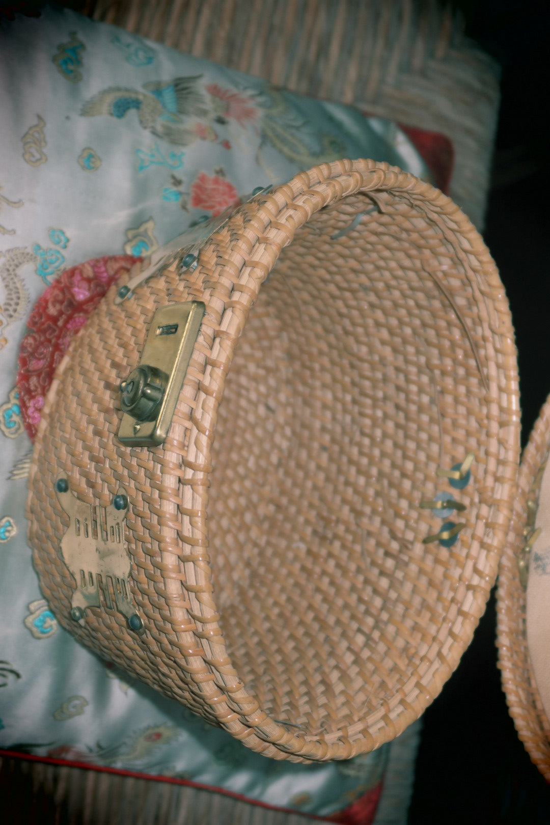Vintage 1960s Silvercraft Wicker Basket Bag