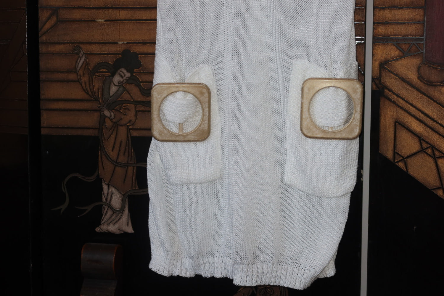 French Sheer White Knit Vintage Coverup Dress, OGO Geral Paris