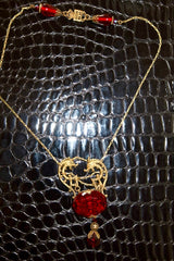 Vintage Red Dragon Pendant Necklace