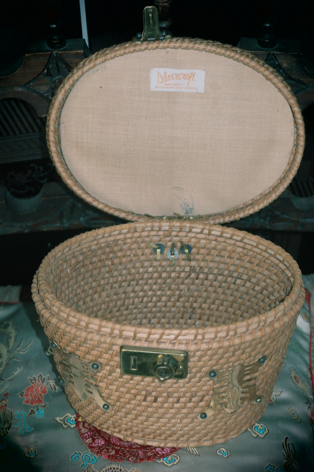 Vintage 1960s Silvercraft Wicker Basket Bag