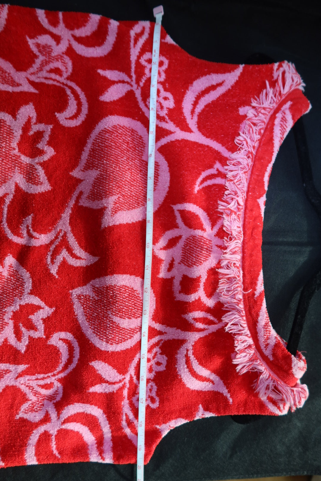 Vintage 1960s Lady Pepperell Red and Pink Floral Terrycloth Beach Mini Shift Dress