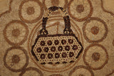 Vintage Handmade Wooden Bead Floral Daisy Handbag