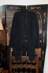 Vintage Black Crochet Coverup