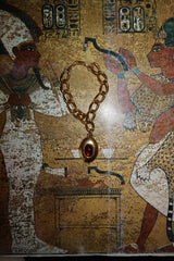 Vintage Red and Gold Tone Napier Chain Bracelet