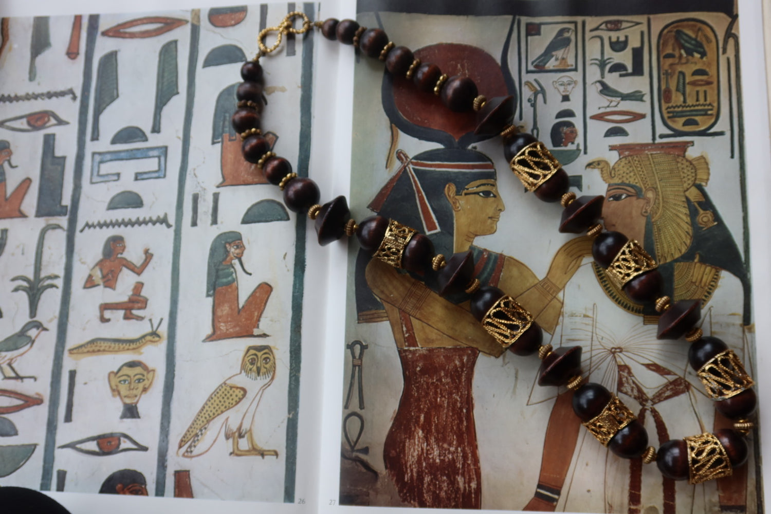 Vintage Wood Bead Long Necklace