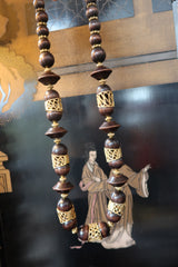 Vintage Wood Bead Long Necklace