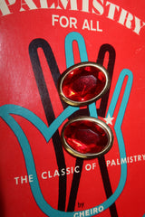 Vintage Red and Gold Tone Post Earrings