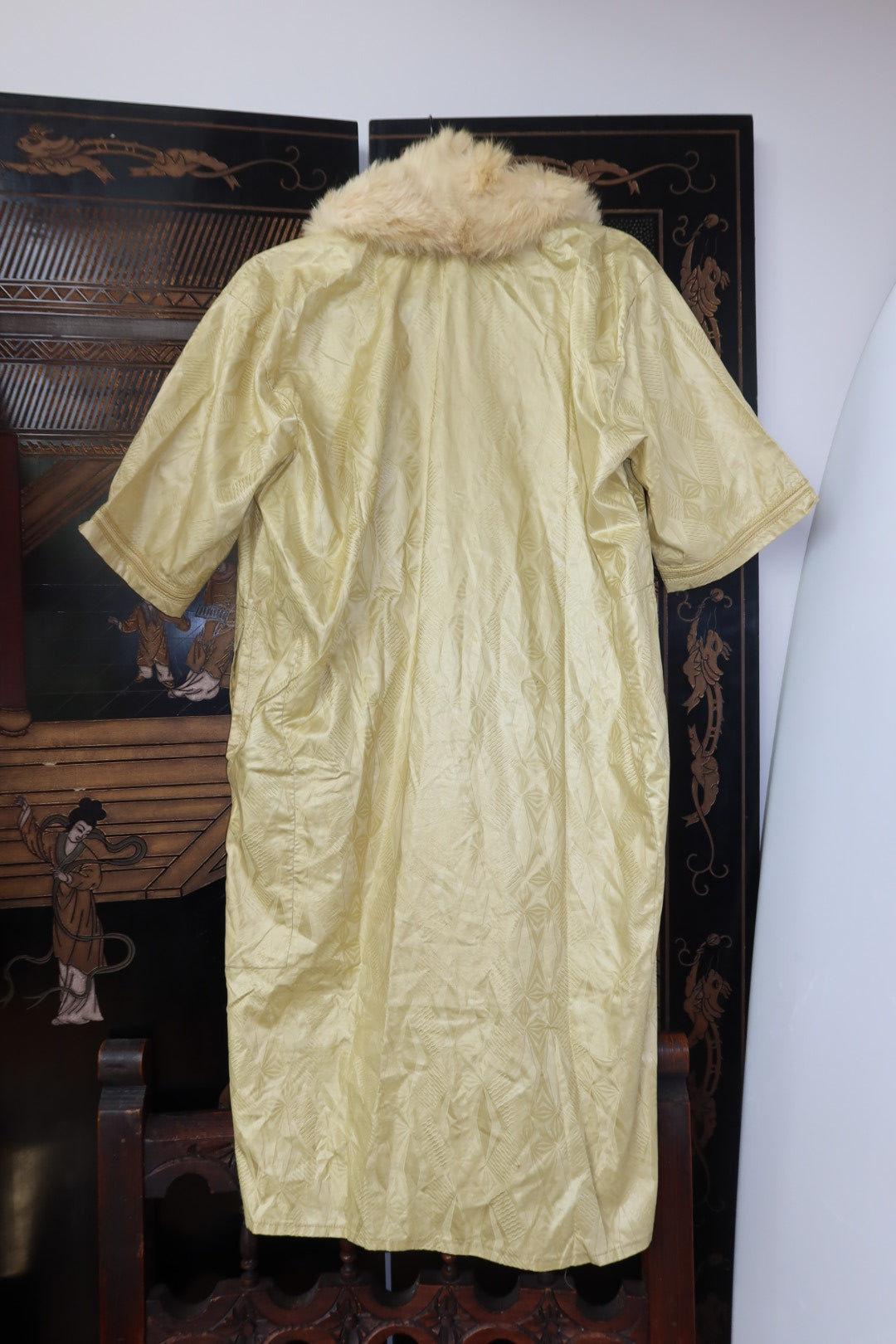 Vintage Kaftan Gold With Separate Fur Collar