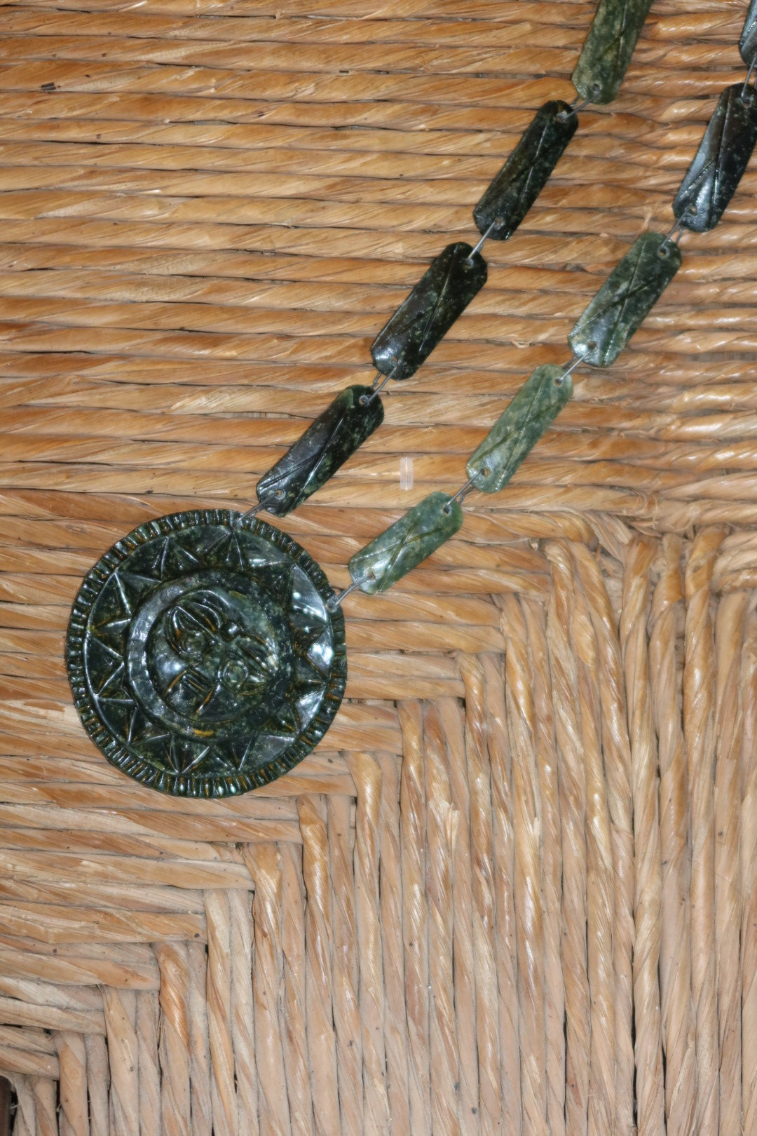 Green Carved Medallion Necklace