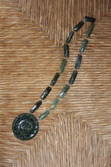 Green Carved Medallion Necklace