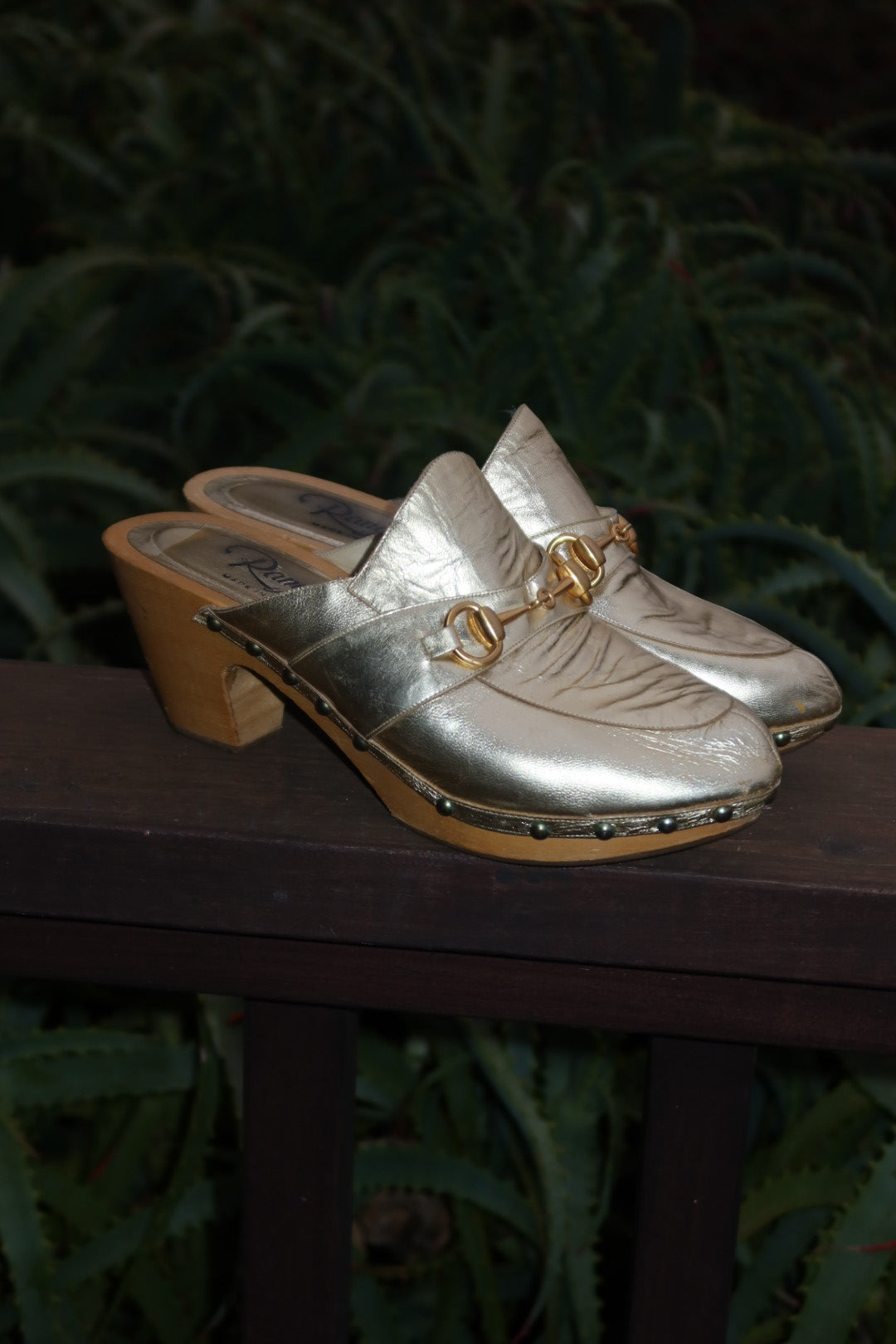 Rangoni of Florence Gold Leather Clogs