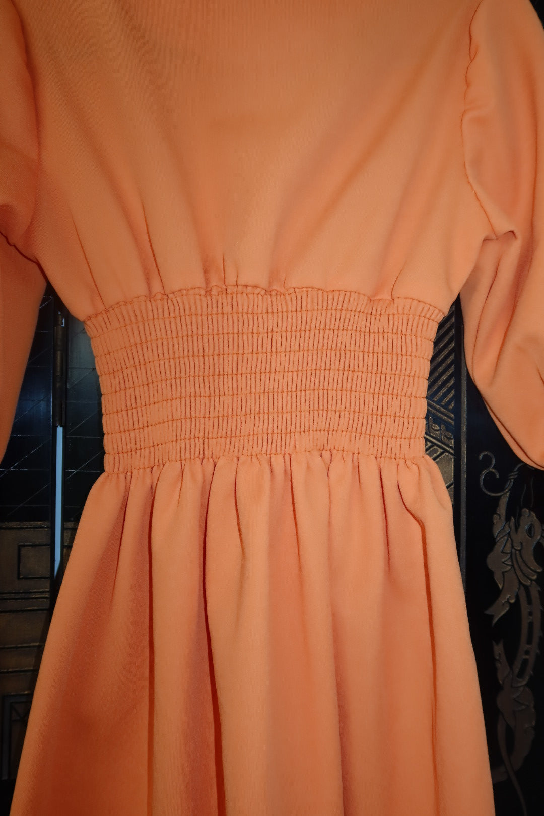 Vintage 1970s Orange Prairie Dress